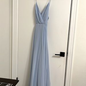 David’s bridal bridesmaid Dress in Ice blue (size 2)